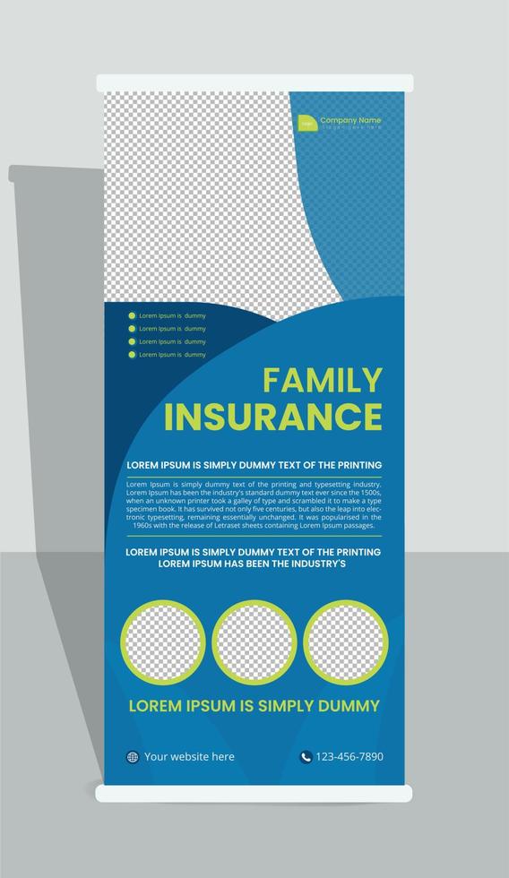 Roll up banner for the insurance company vector