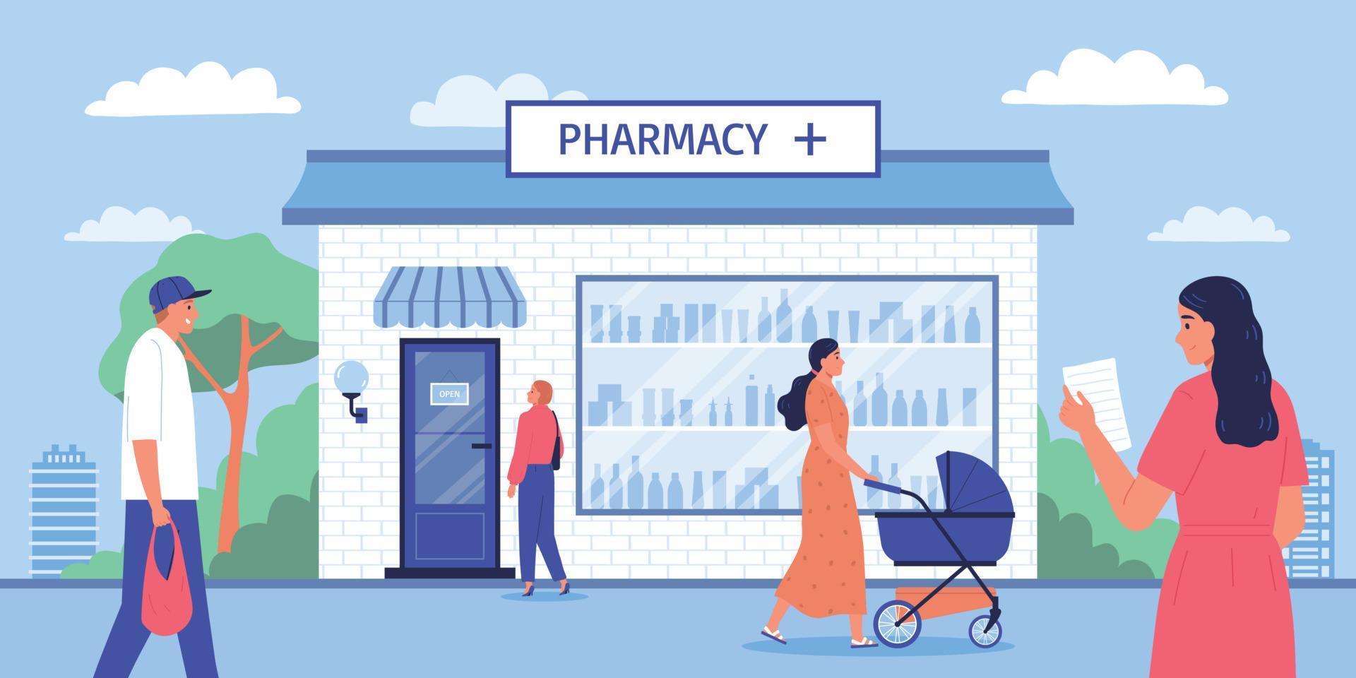 Fharmacy Horizontal Illustration vector