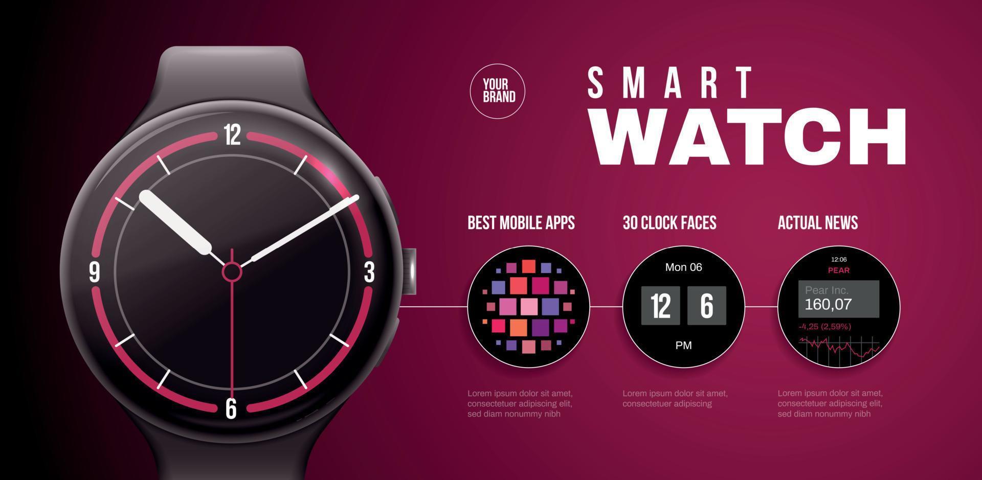 Smart Watch Horizontal Poster vector