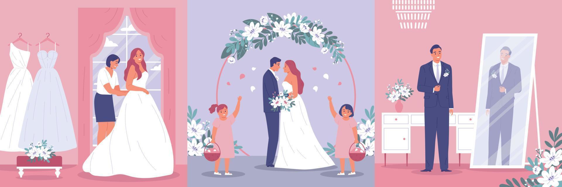 Wedding Ceremony Design Concept vector