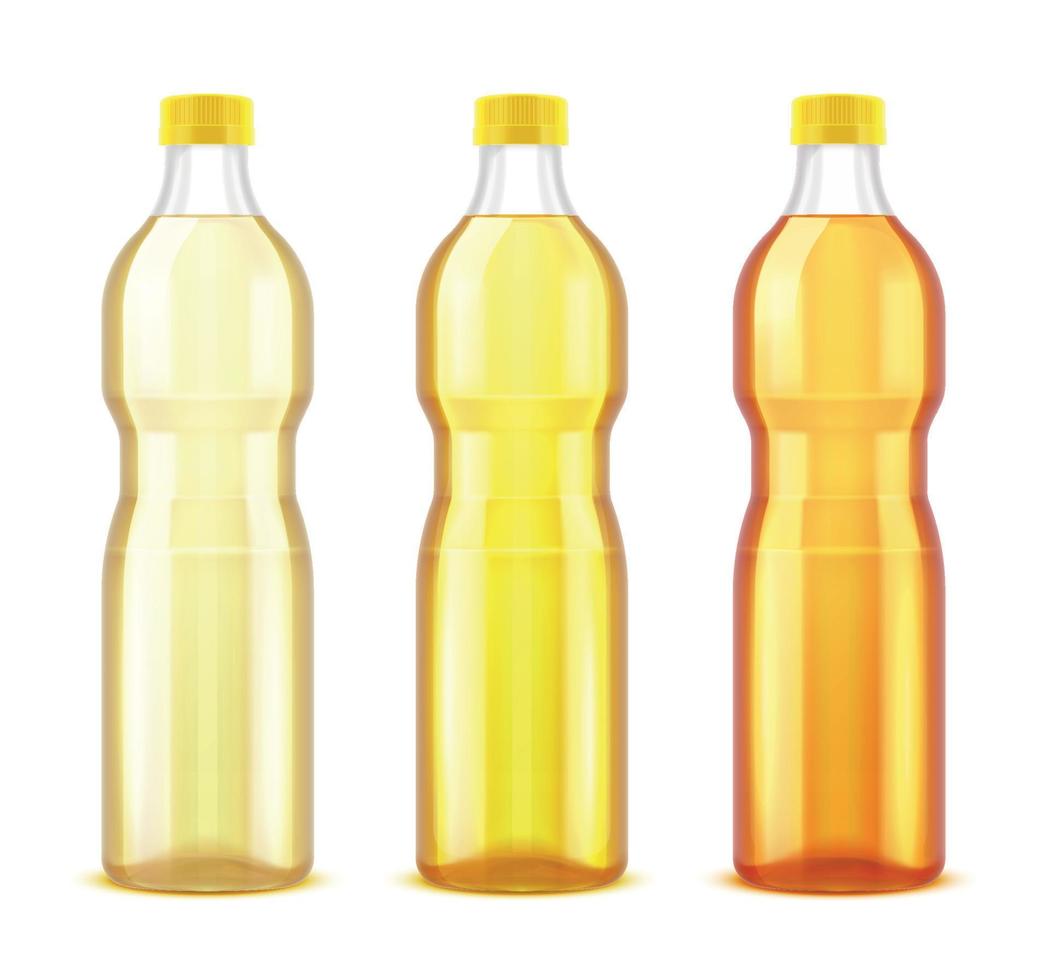 Sunflower Refined Oil Realistic Set vector