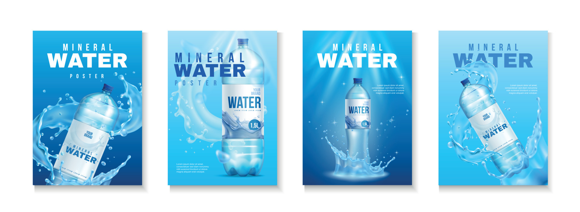 Plastic Water Bottle Poster Set 8132260 Vector Art at Vecteezy