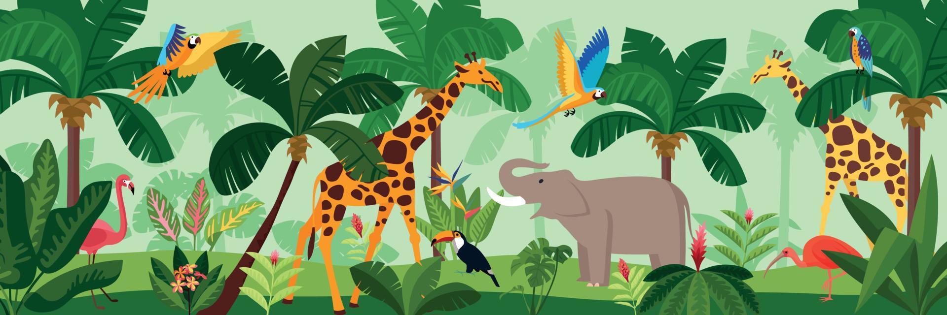 Jungle Colored Composition vector