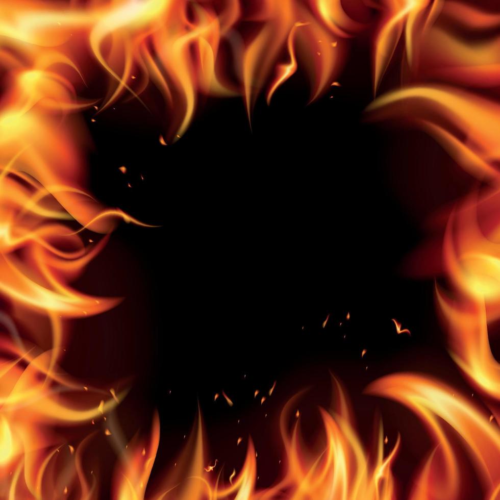 Realistic Fire Frame vector