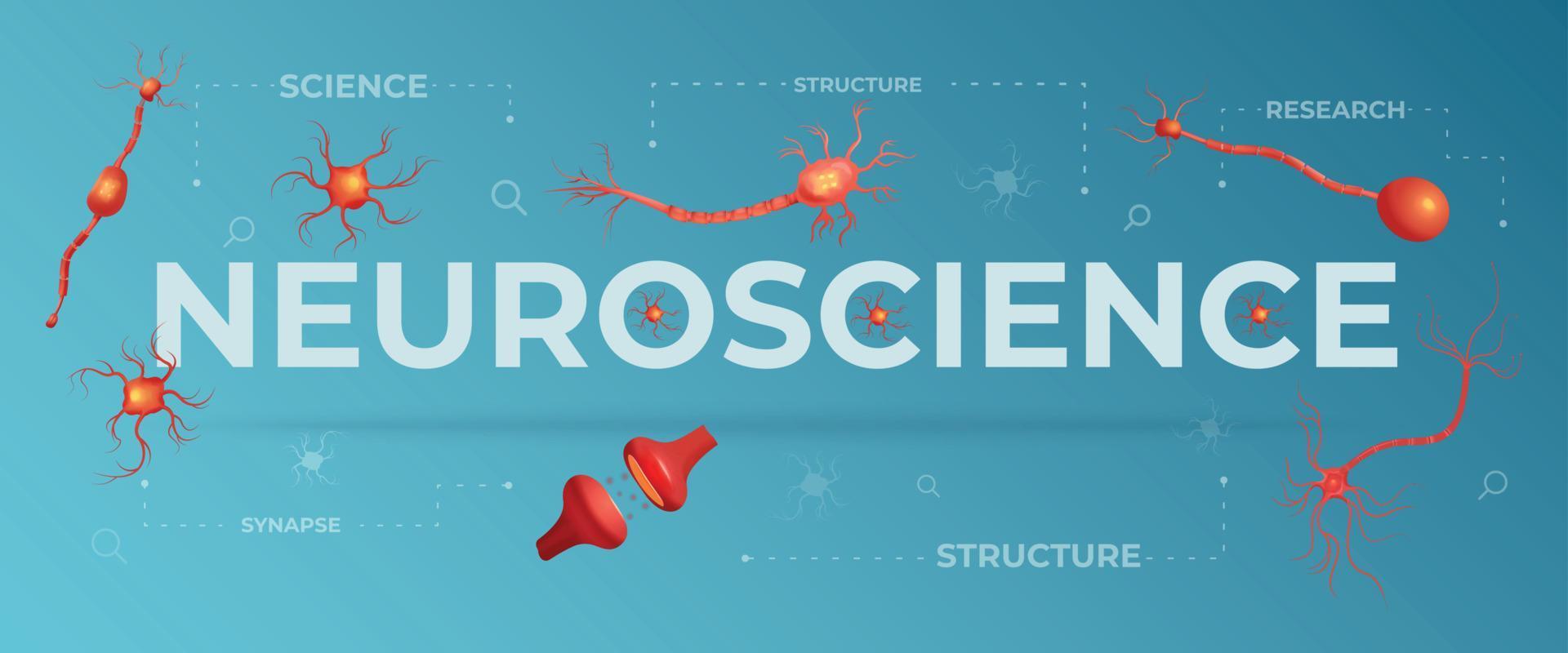 Neuroscience Flat Illustration vector