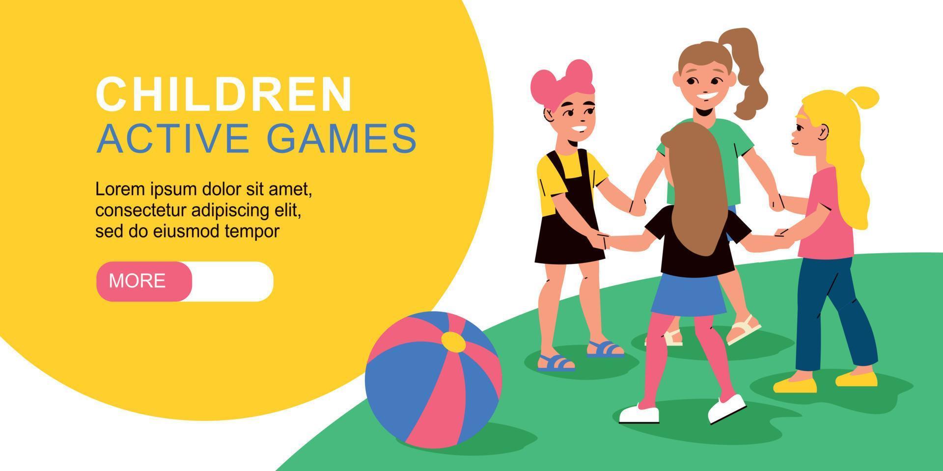 Children Active Games Banner vector