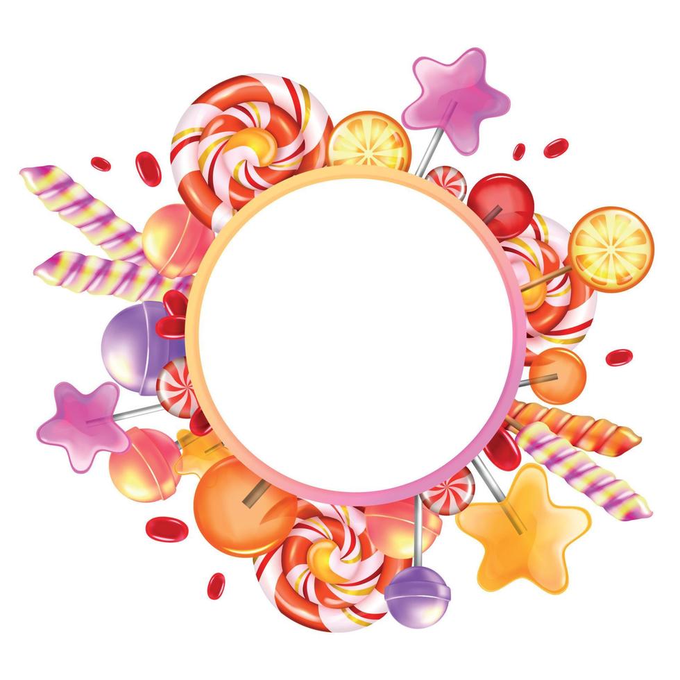 Realistic Sweets Circle Composition vector