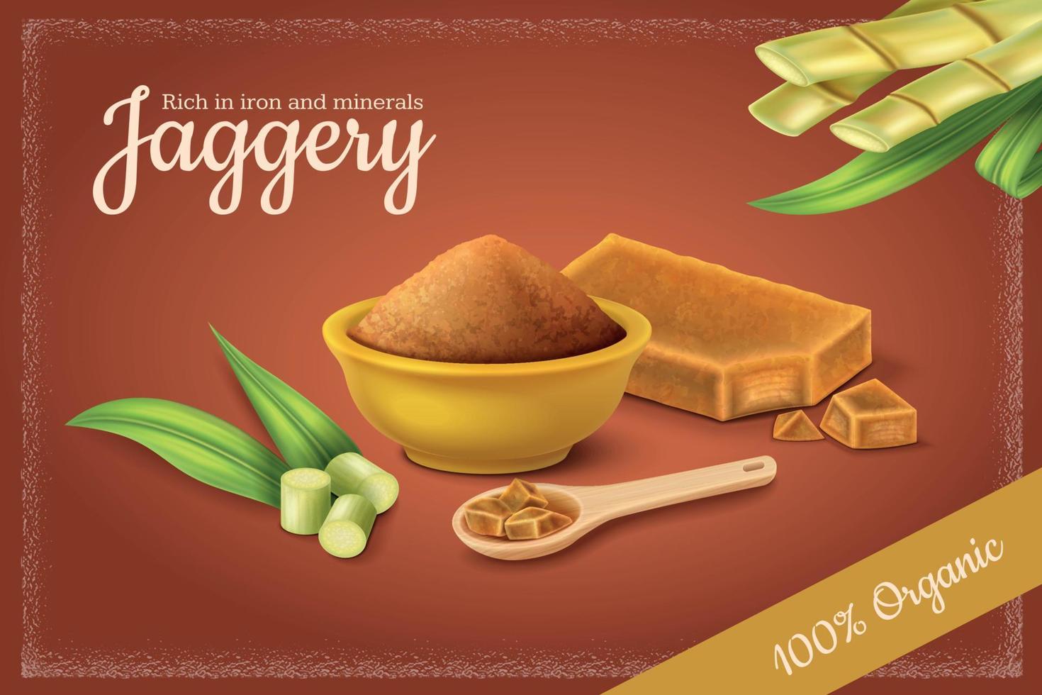 Jaggery Realistic Background vector