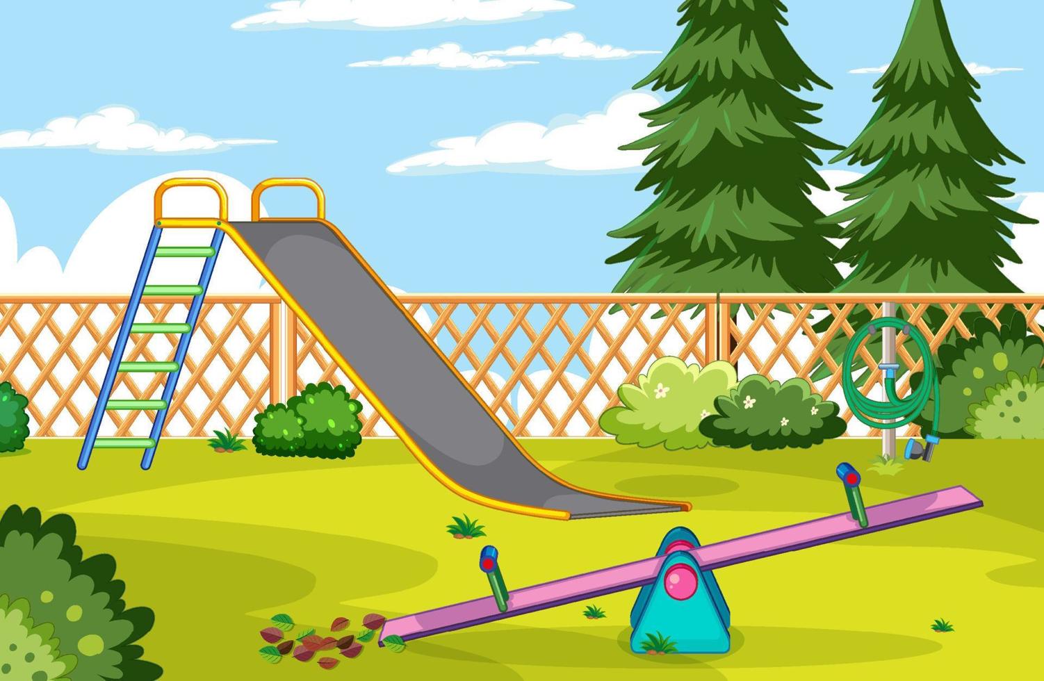 Empty playground background with rides vector
