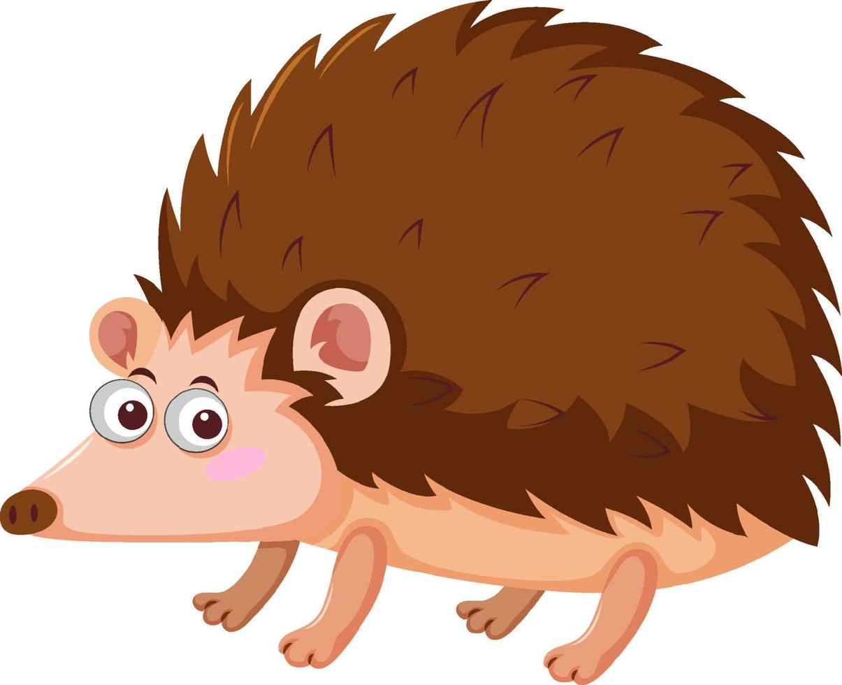 Brown hedgehog in cartoon style vector