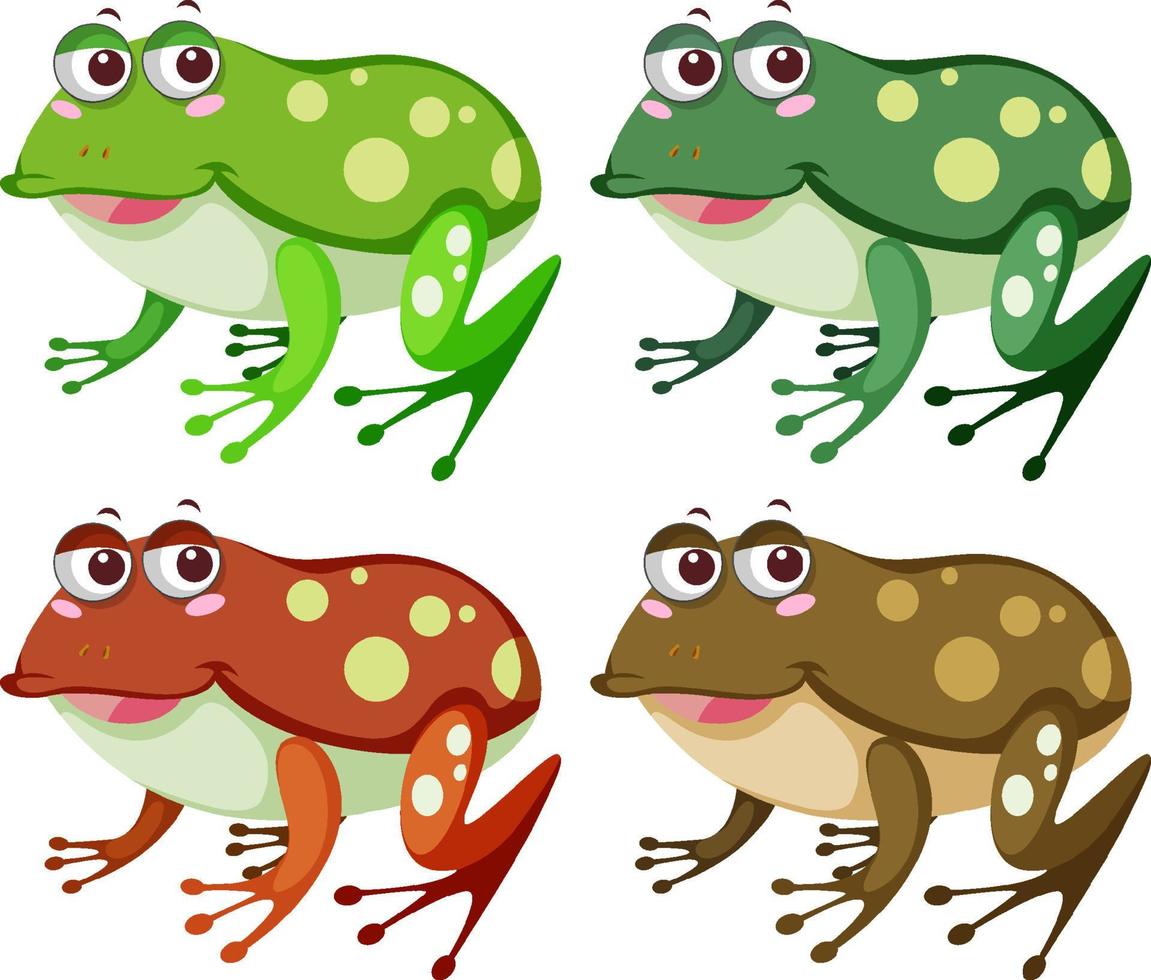 Cute frog cartoon on white background vector