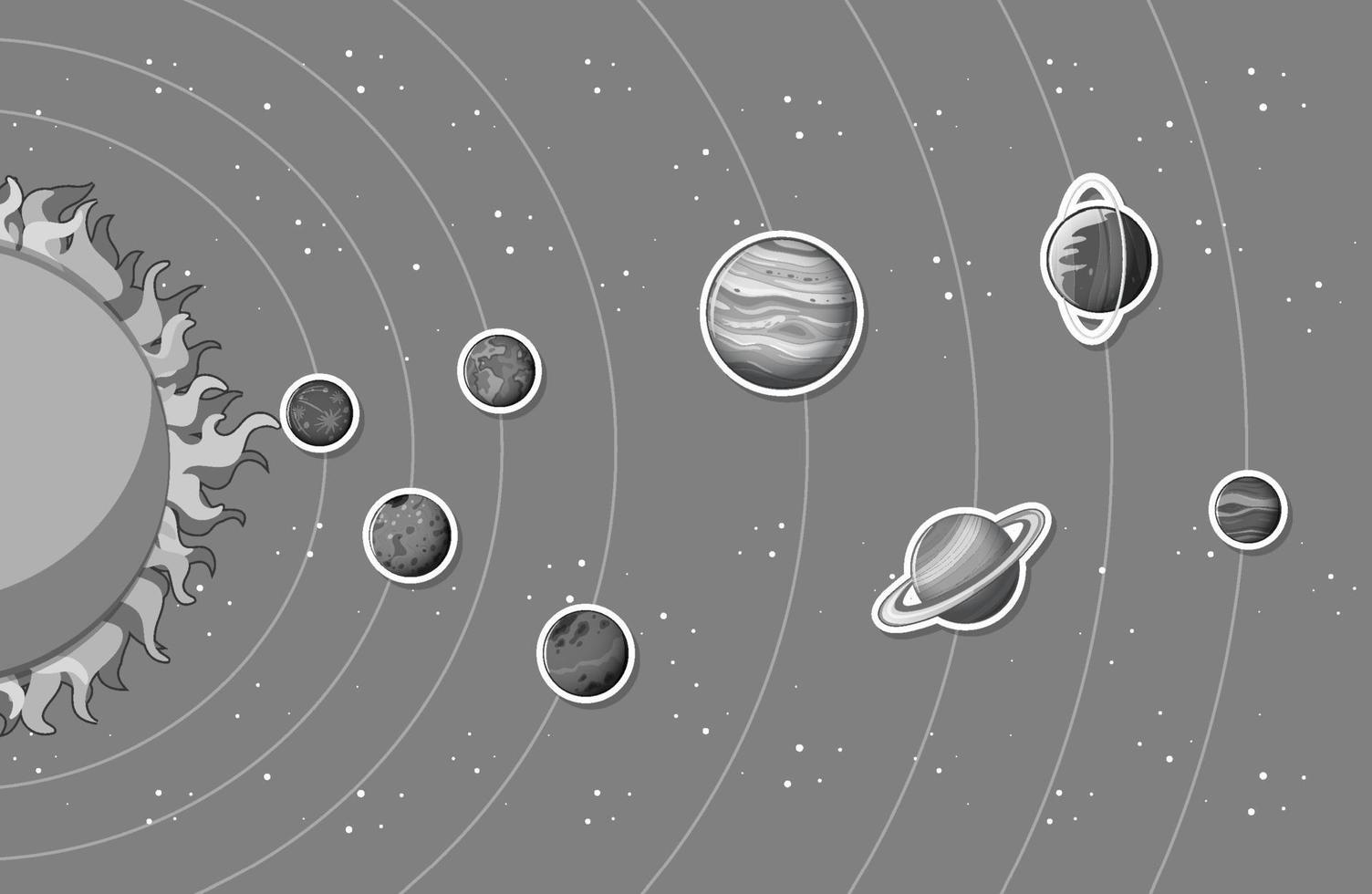 Solar system with planets vector