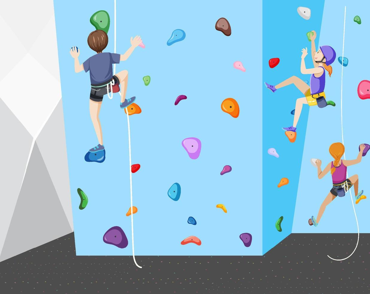 Indoor rock climbing gym vector