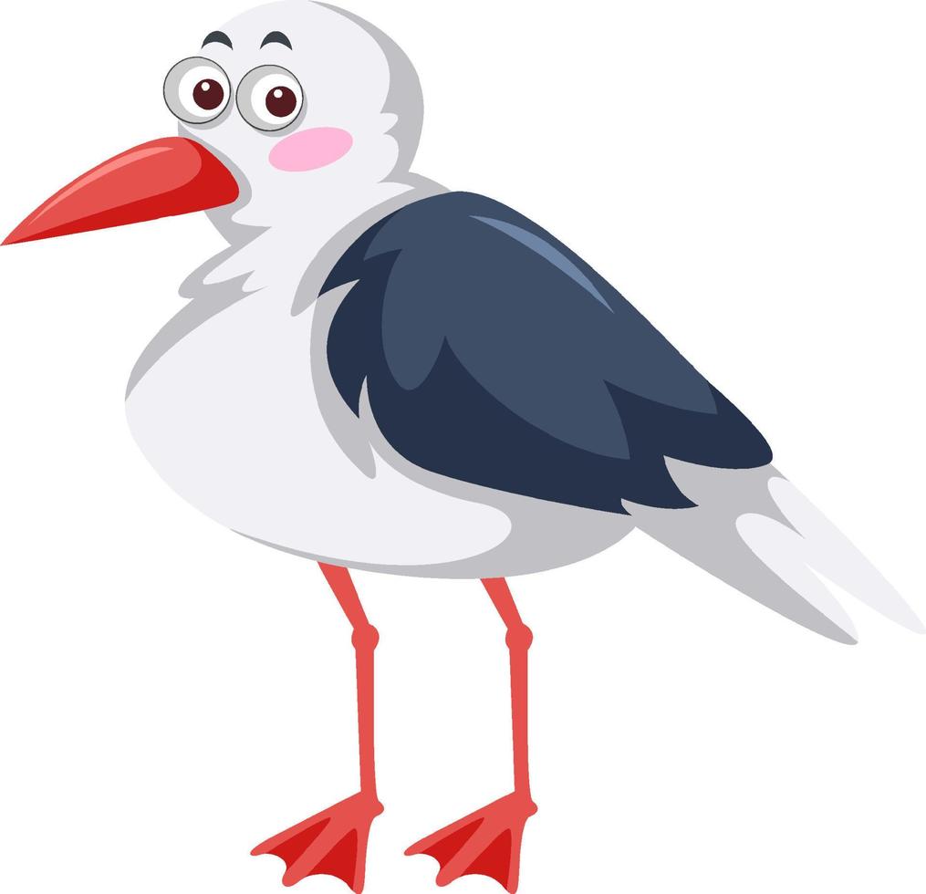 Seagull bird in cartoon style vector