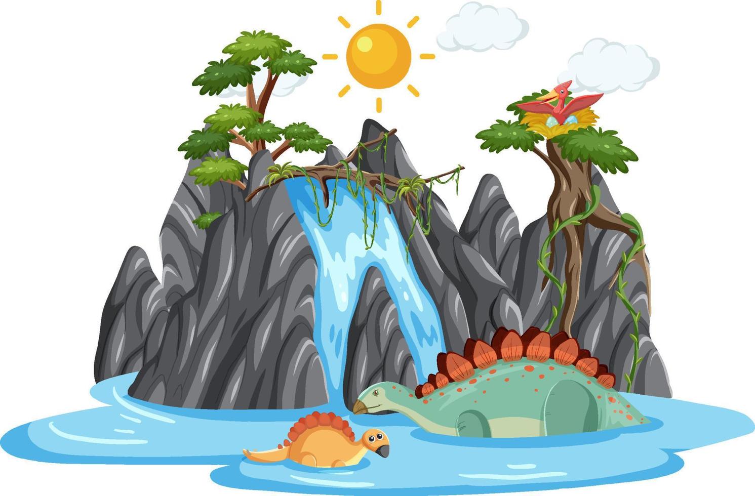 Dinosaur in the forest isolated vector