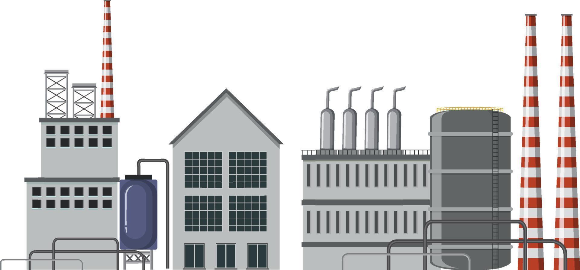 Oil industry factory cartoon design vector