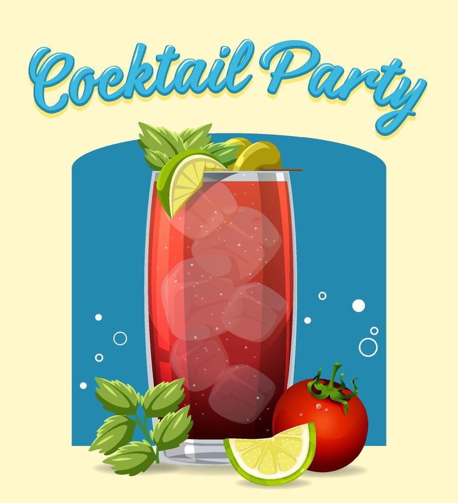 Bloody Mary cocktail in the glass vector