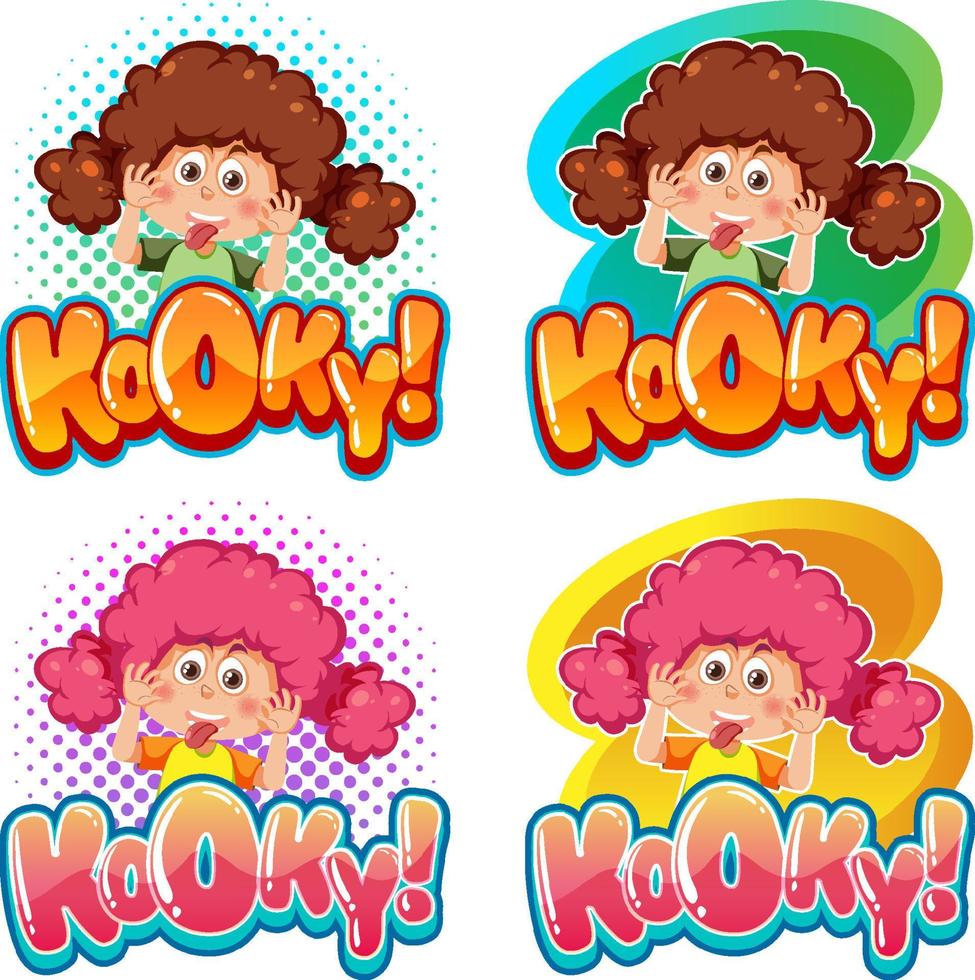 Playful cartoon character with kooky word expression vector