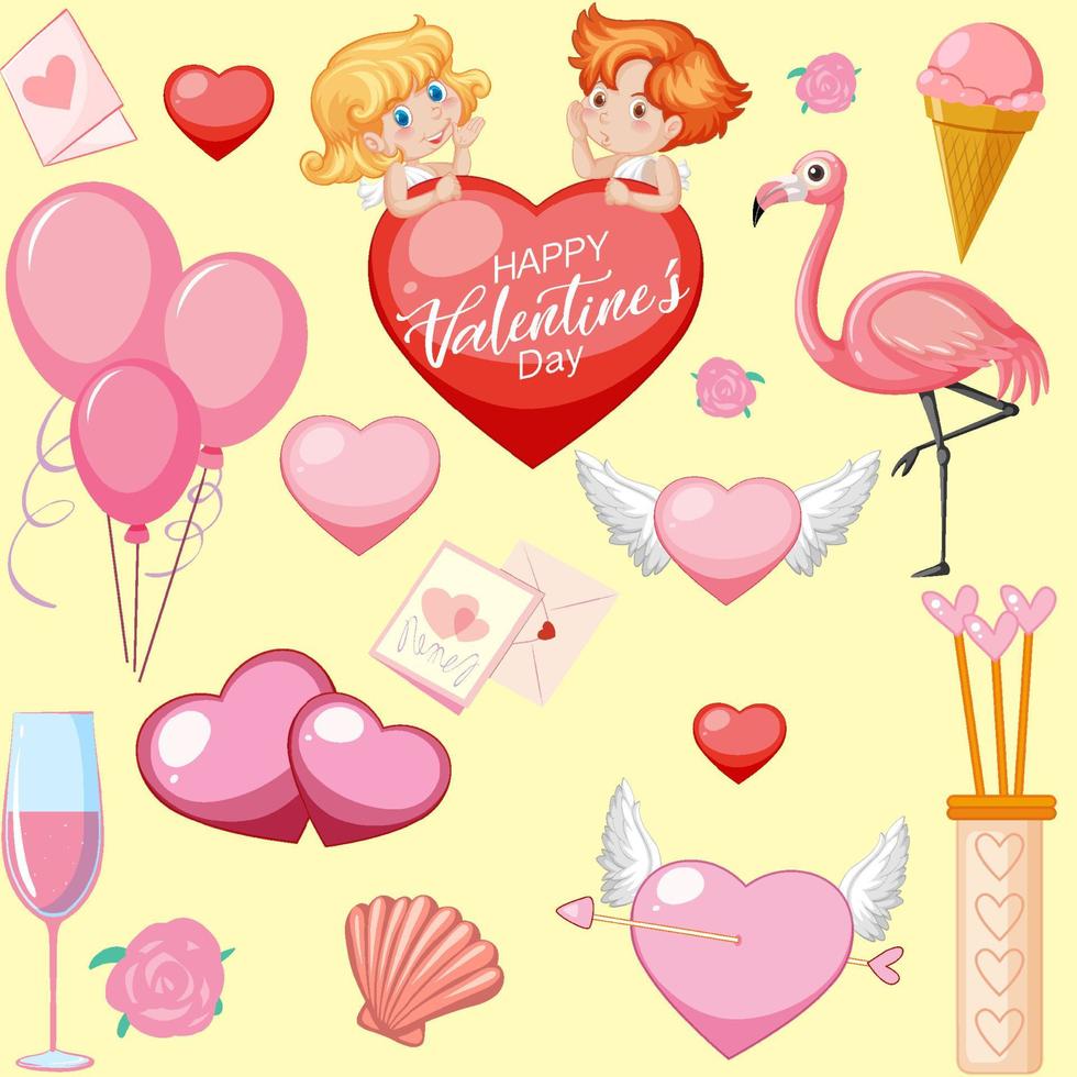 Little cupid and heart seamless pattern vector