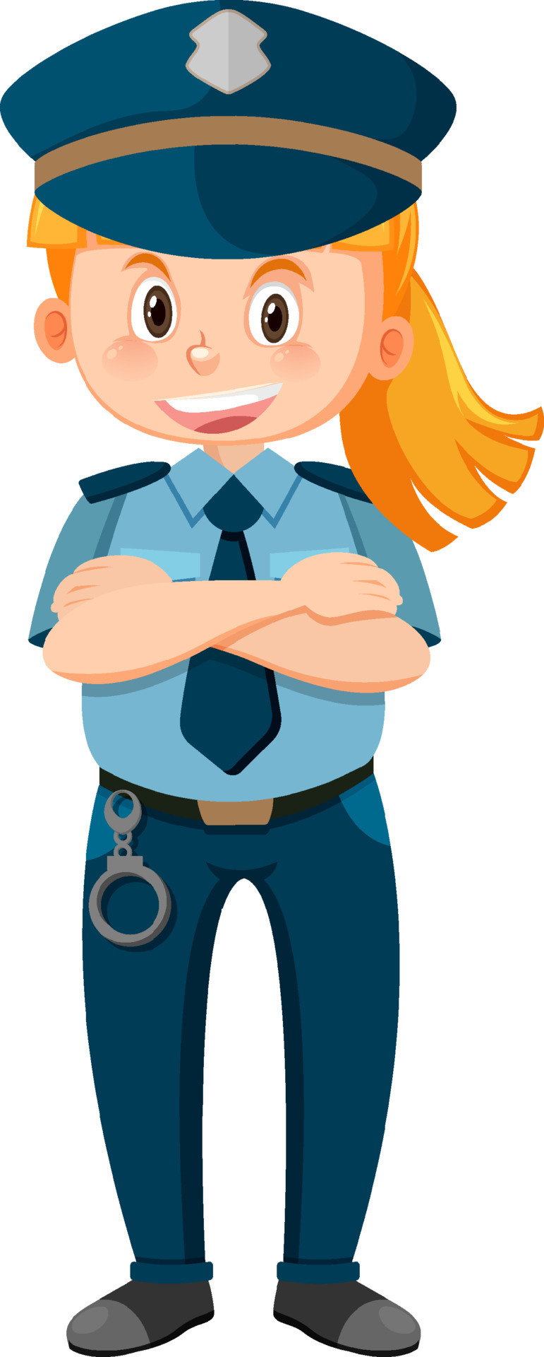 Police officer cartoon character on white background 8132468 Vector Art at  Vecteezy