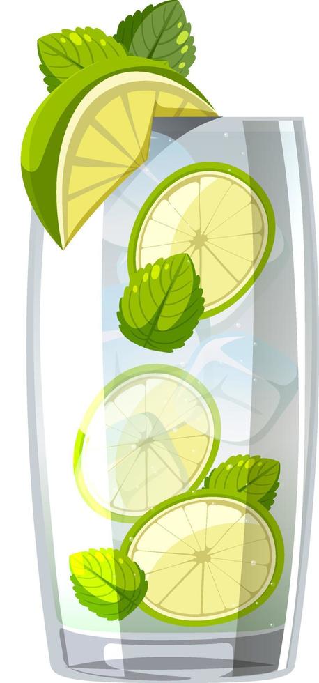 Mojito cocktail in the glass on white background vector