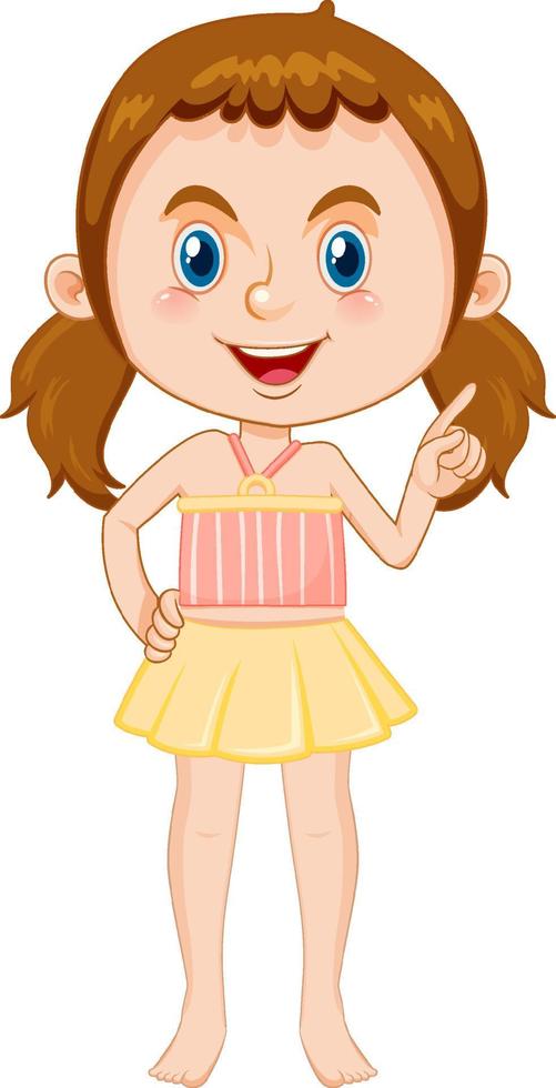 Cute girl cheerleader cartoon character on white background vector