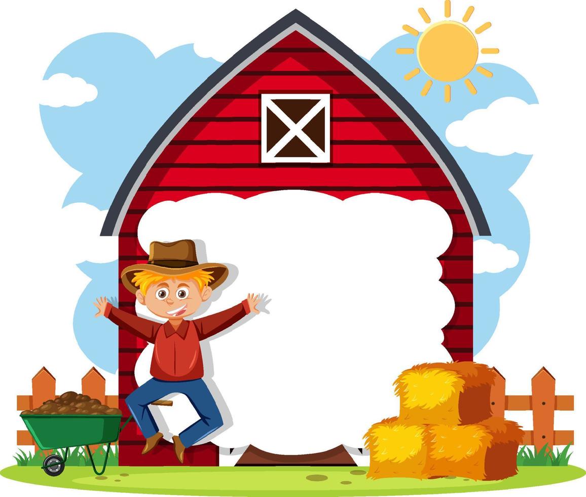 Barn house banner with farm theme vector