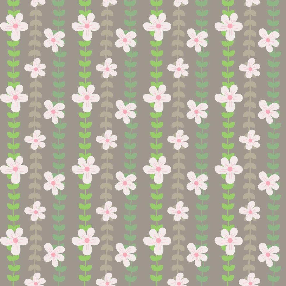 flores vintage sin costuras con enredaderas sobre fondo pastel vector