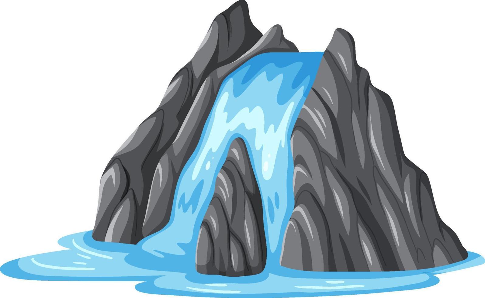 Waterfall in cartoon style vector