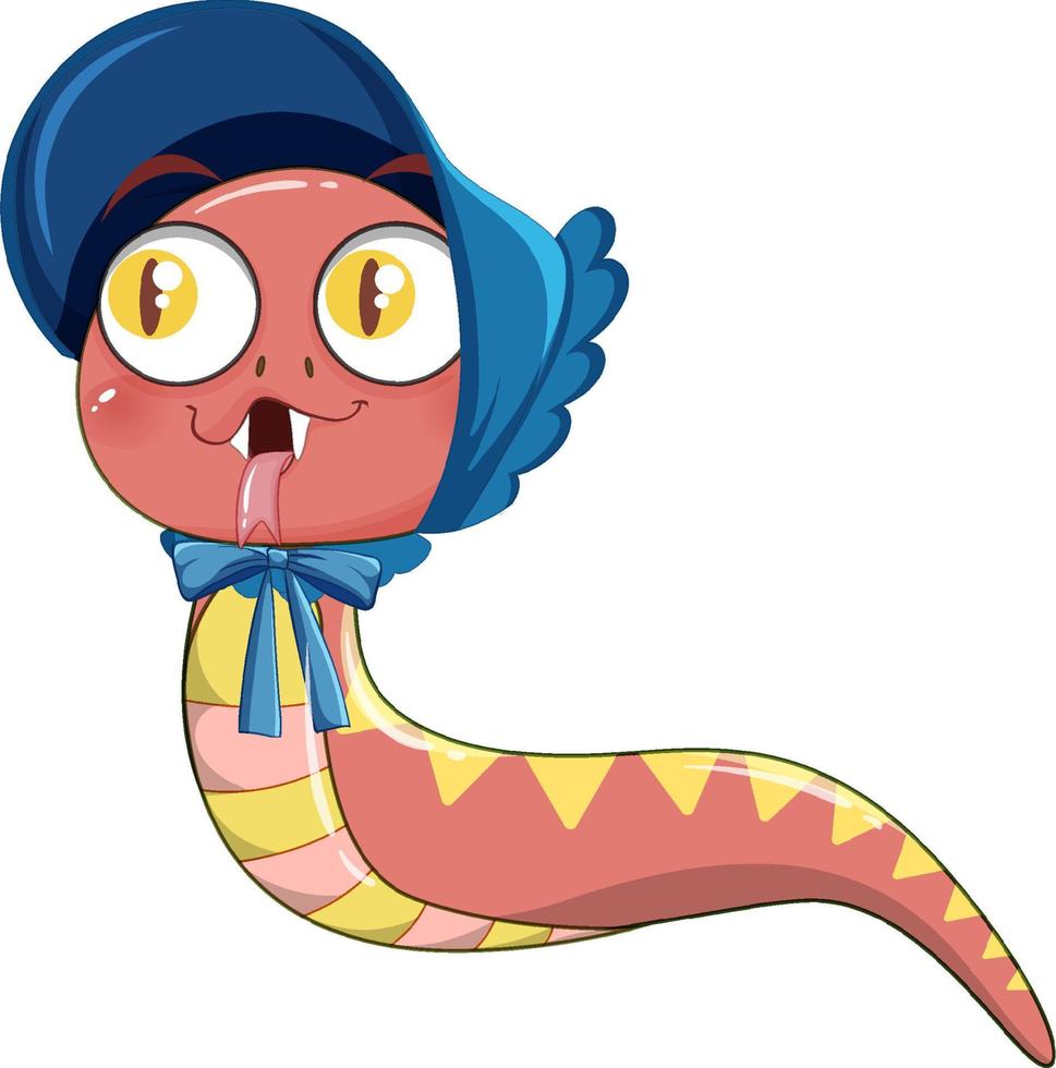 linda serpiente en estilo de dibujos animados vector