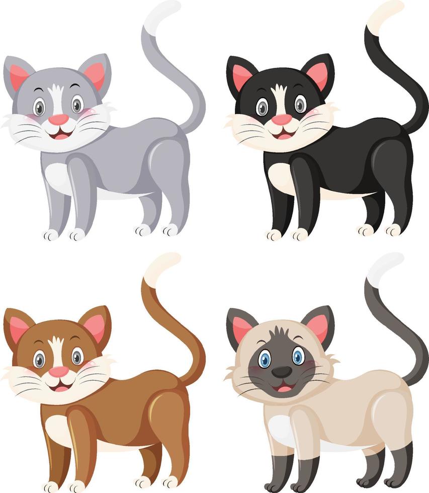 Little cute cat in cartoon style vector