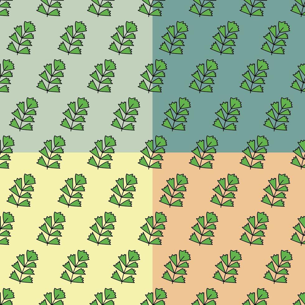 Green leaves on colors background seamless vector