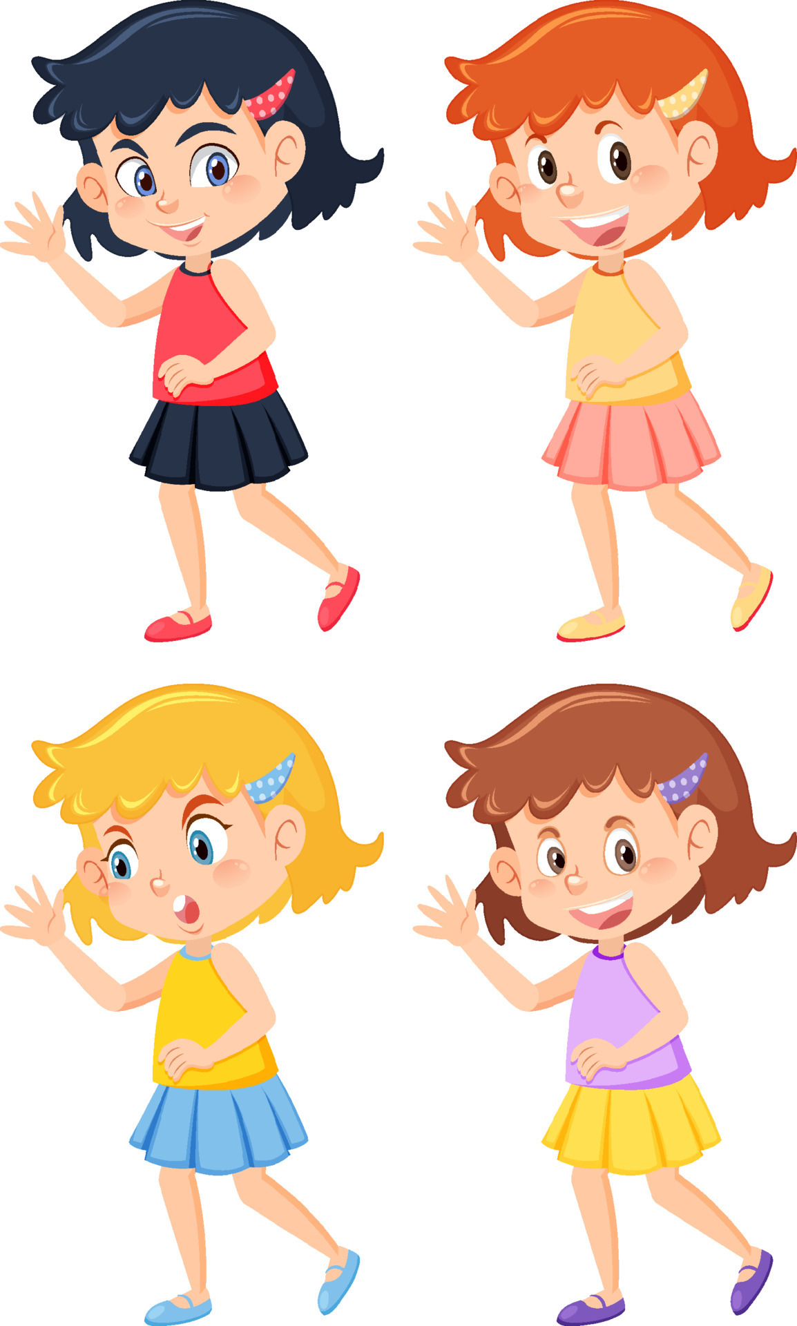 Set of different cute girls cartoon characters 8132566 Vector Art at Vecteezy Set of different cute girls cartoon characters 8132566 Vector Art at Vecteezy