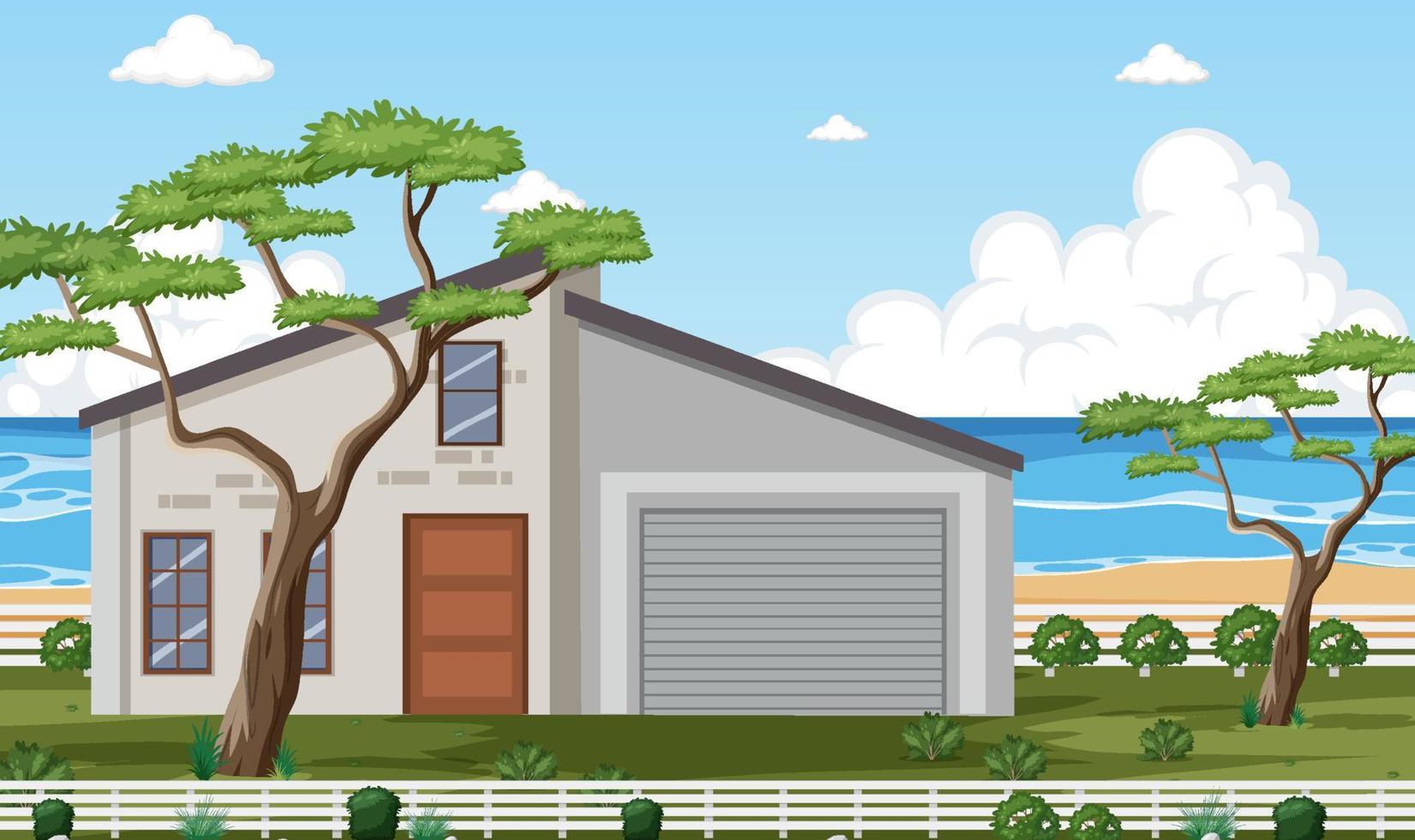 House by the beach vector