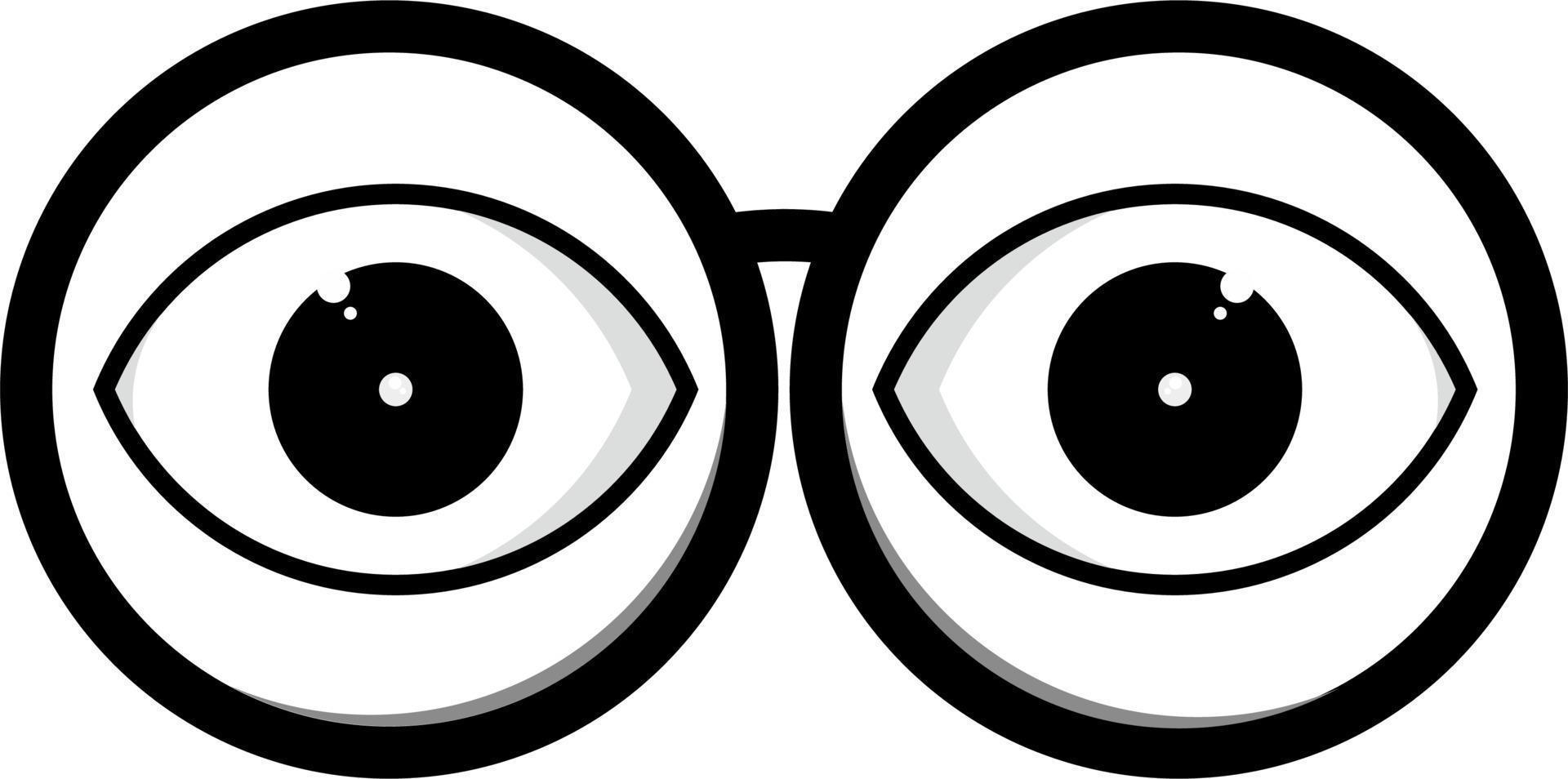 Vector illustration of round glasses icon.