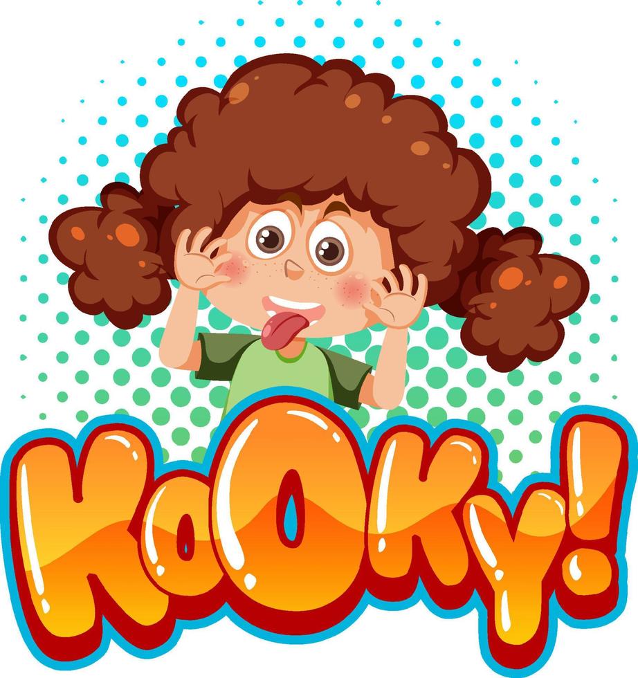 Playful cartoon character with kooky word expression vector