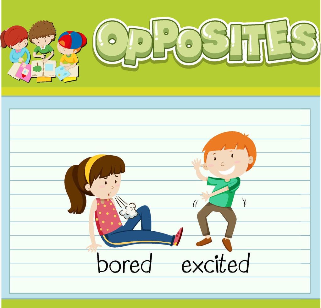 Opposite words with pictures for kids vector