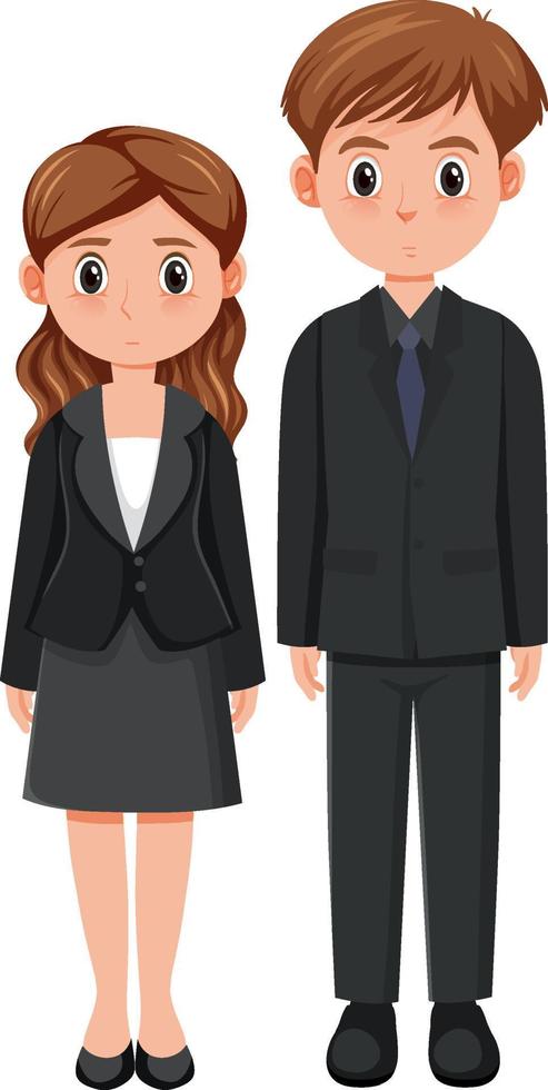 A couple in mourning clothes vector