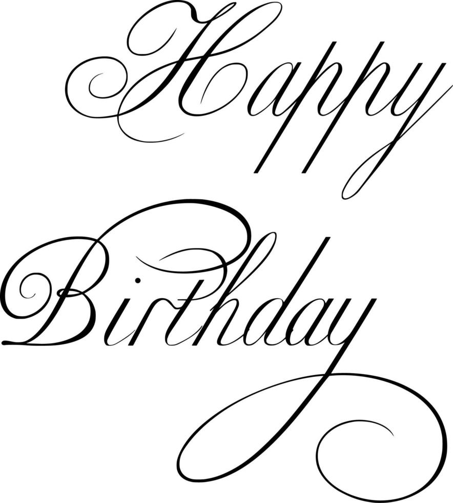 imagen de texto de escritura creativa de tipografía de feliz cumpleaños. vector