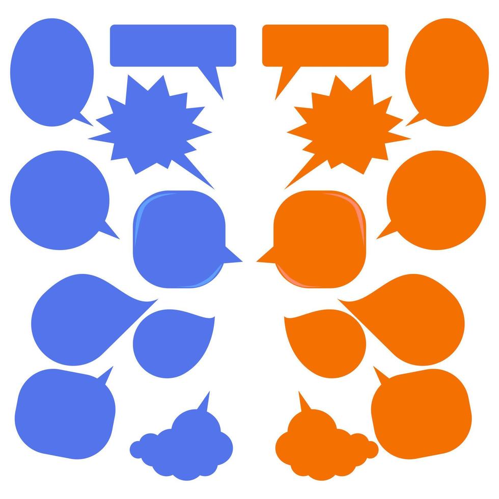 Set speech bubbles on white background. chat box and doodle message or communication icon Cloud speaking for comics and minimal message dialog vector
