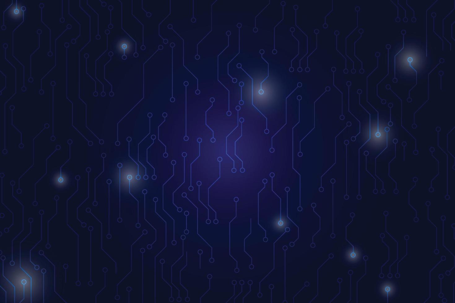 Dark blue tone futuristic technology background, luminescent electronic circuit pattern, borderless connection concept of 5g technology era. vector