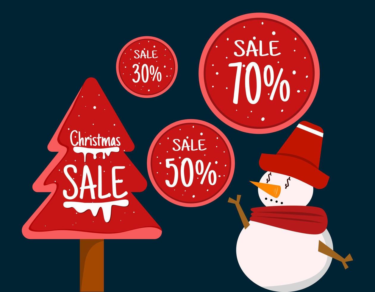 set Red discount label vector isolated on white background, christmas sale paper label