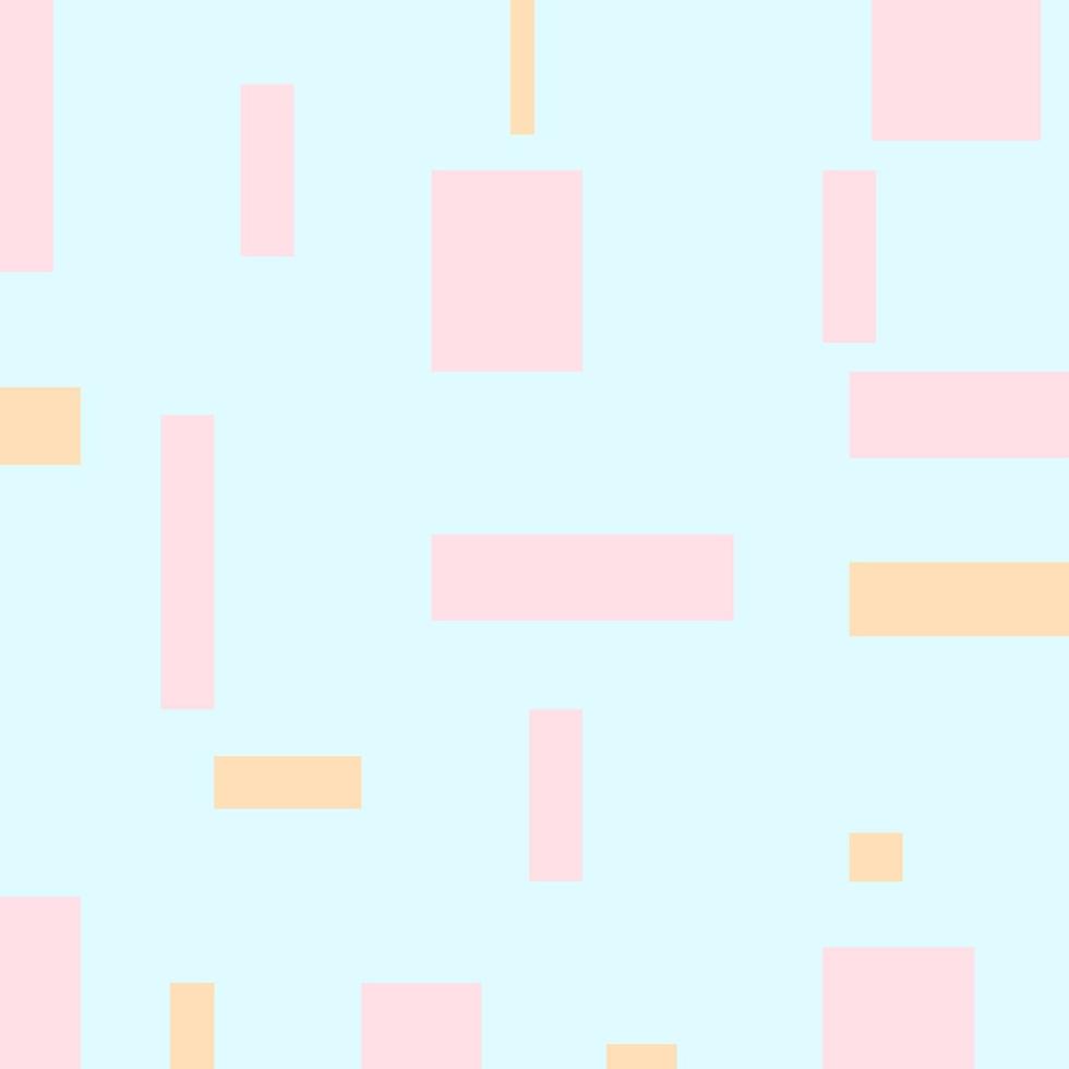 Abstract background of pastel pink squares scattered on a blue background. vector