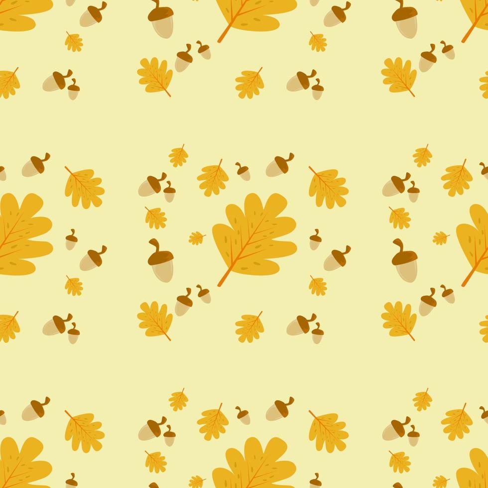 fondo de otoño de patrones sin fisuras con hojas de color amarillo dorado. concepto de caída, para papel tapiz, postales, tarjetas de felicitación, páginas web, pancartas, ventas en línea. ilustración vectorial vector