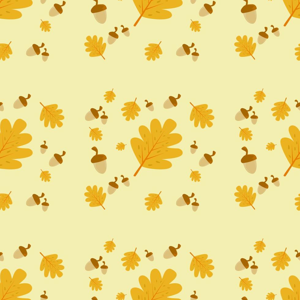 Seamless pattern Autumn background with leaves golden yellow. fall concept,For wallpaper, postcards, greeting cards, website pages, banners, online sales. Vector illustration