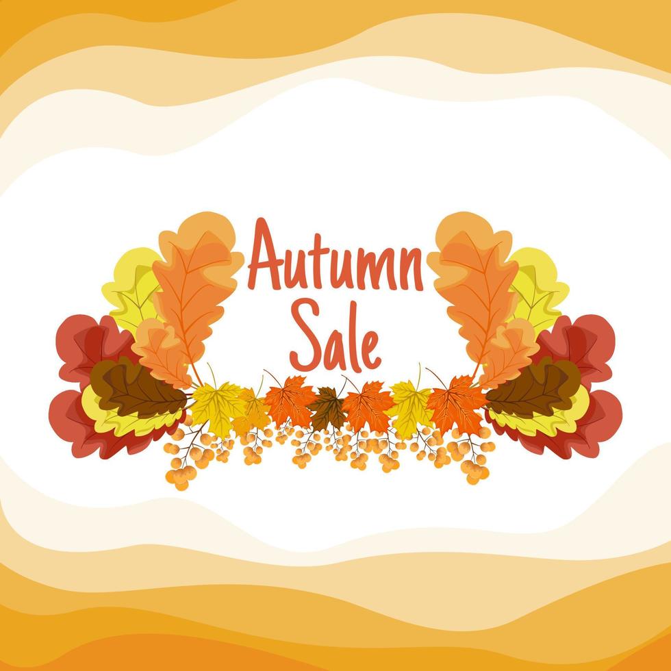 Autumn frame background with leaves golden yellow. fall concept,For wallpaper, postcards, greeting cards, website pages, banners, online sales. Vector illustration