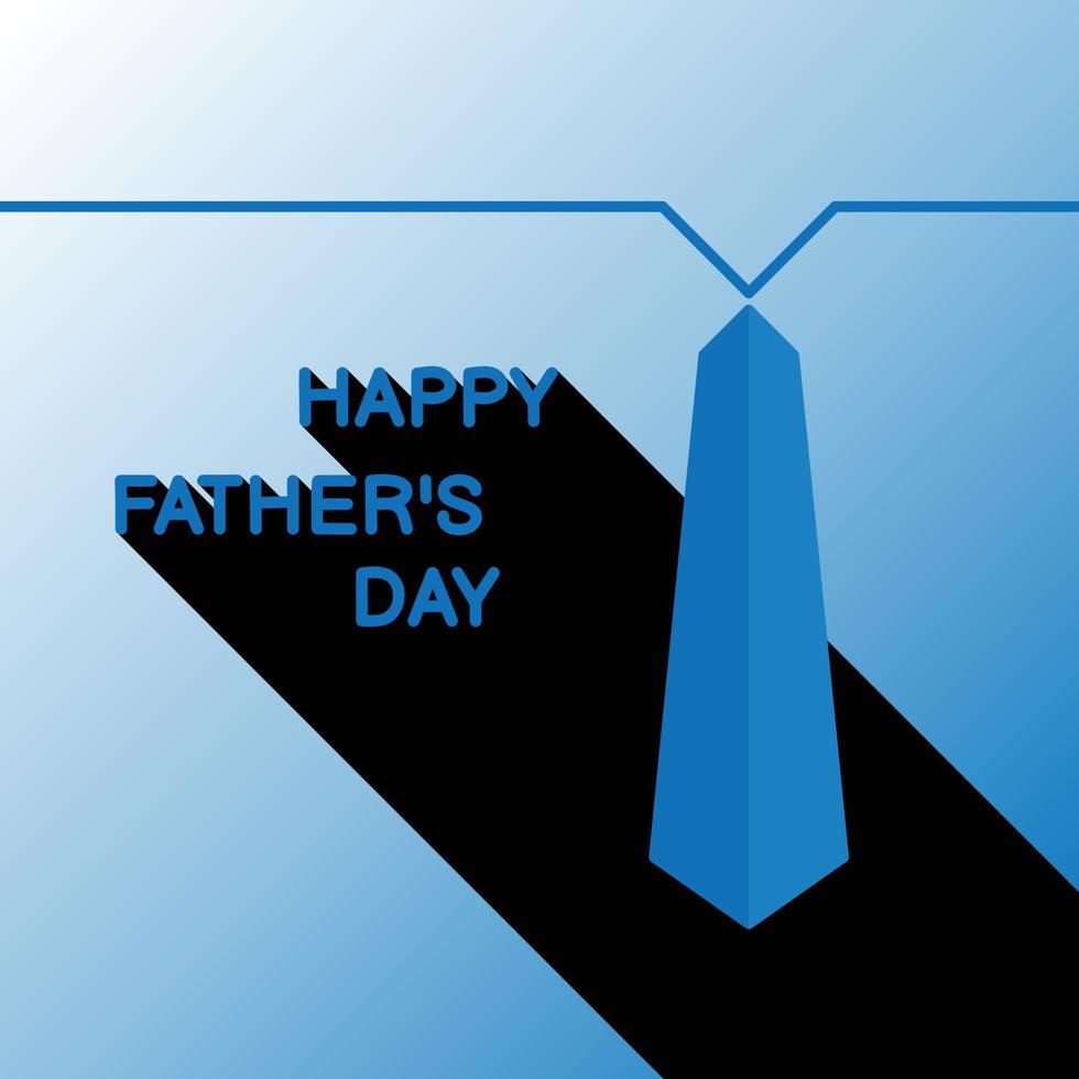 Vector illustration of Father's Day greeting card, with Happy Father's Day lettering decorated with hearts and blue background.