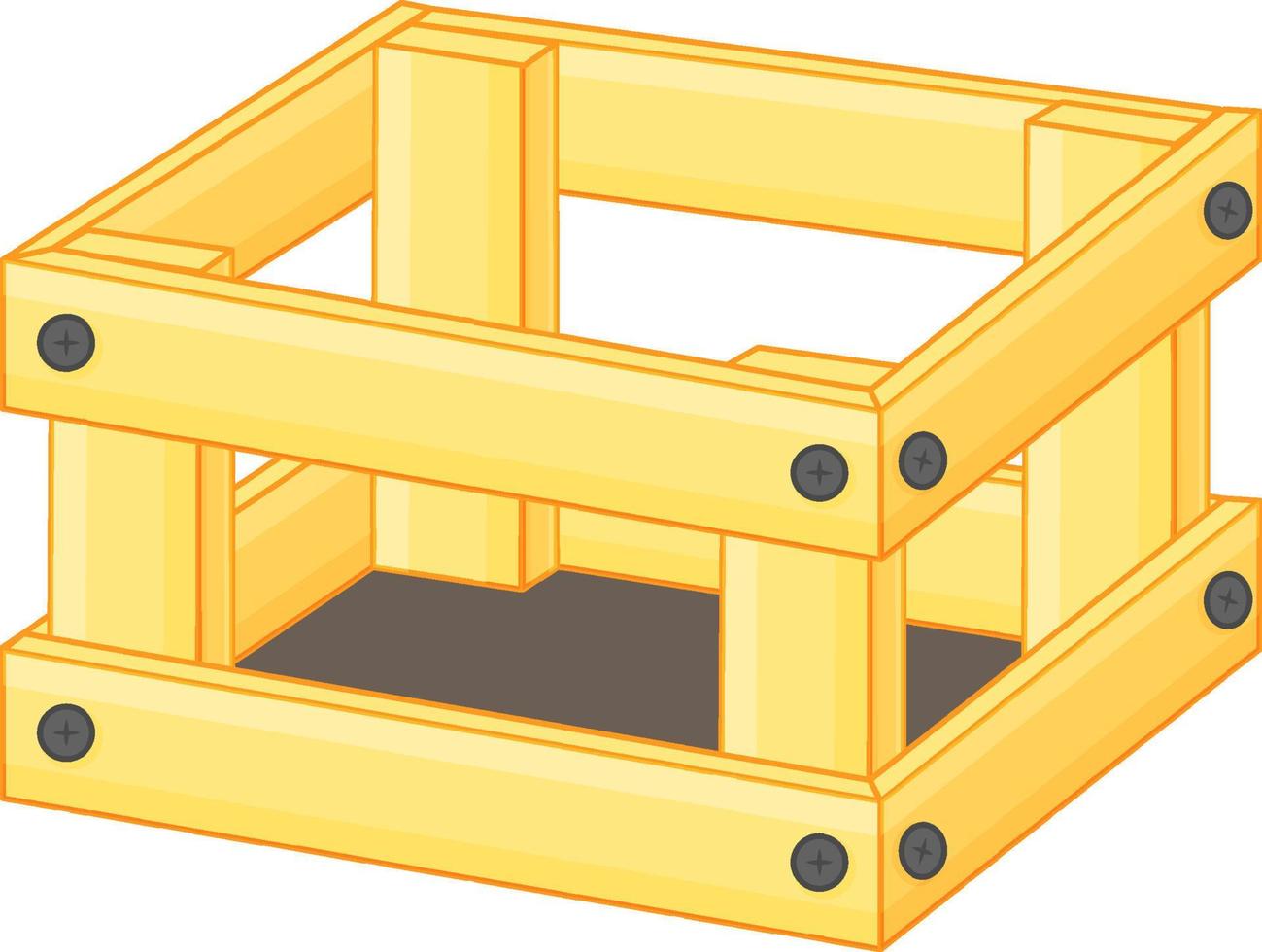 Caja de madera sobre fondo blanco. vector