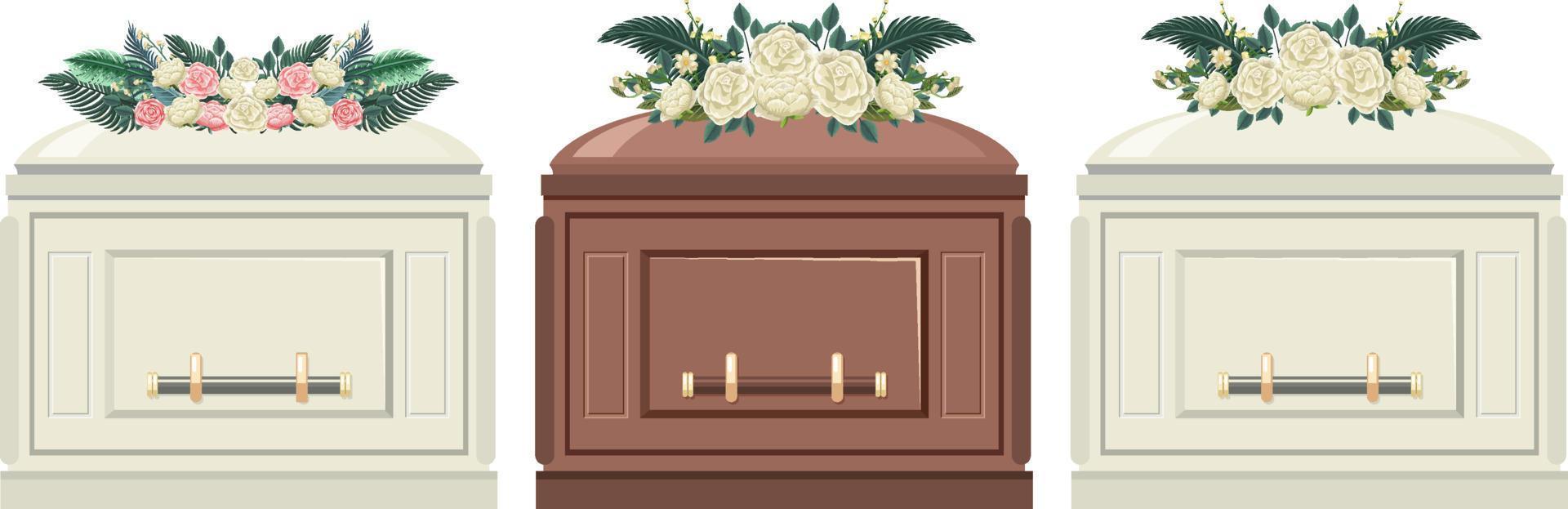 Set of different coffins vector