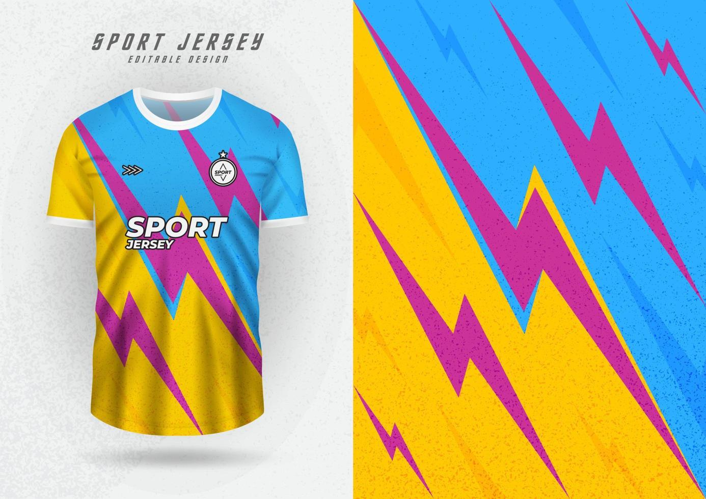 Mock-up background for a blue sports jersey with yellow trim. vector